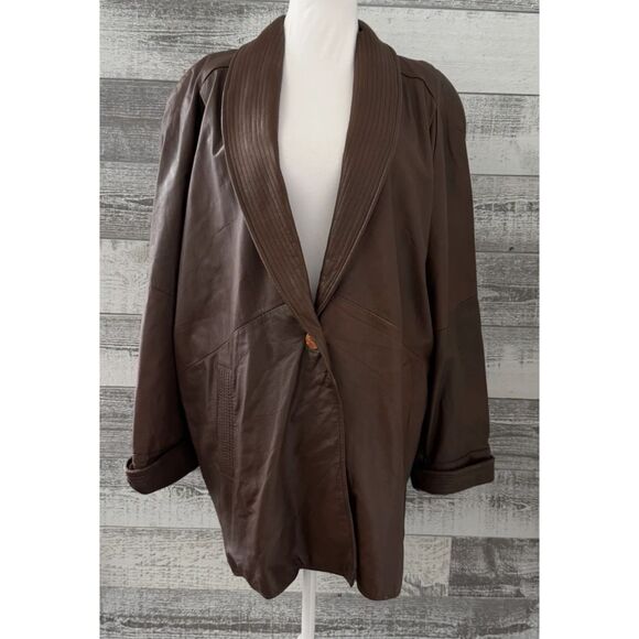 Jackets & Blazers - PELLE New York Milano 100% Leather Jacket Brown Women's Size L